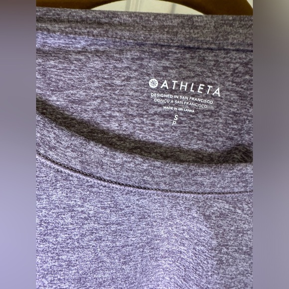 Athleta Uptempo Top Dark Sky Violet Purple Soft Long Sleeve Workout Yoga Top - Picture 5 of 7